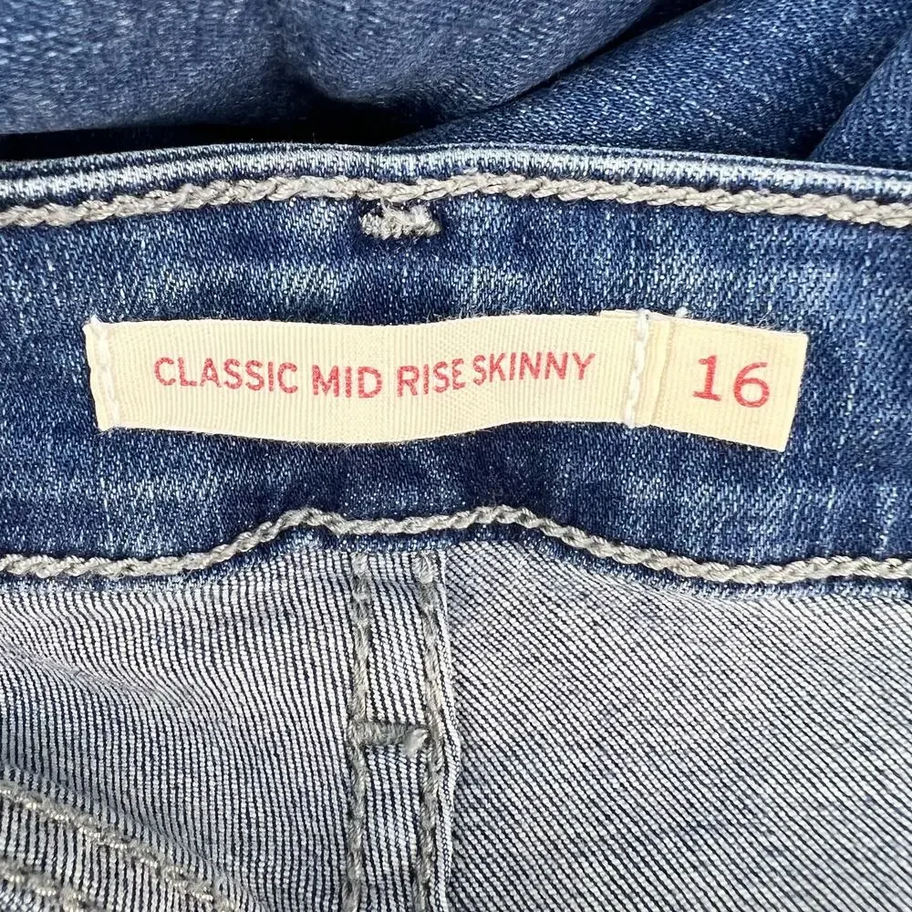 Levi's Jeans Women's 16 Blue Classic Mid Rise Skinny Preppy Normcore Mom Jeans - Picture 7 of 14
